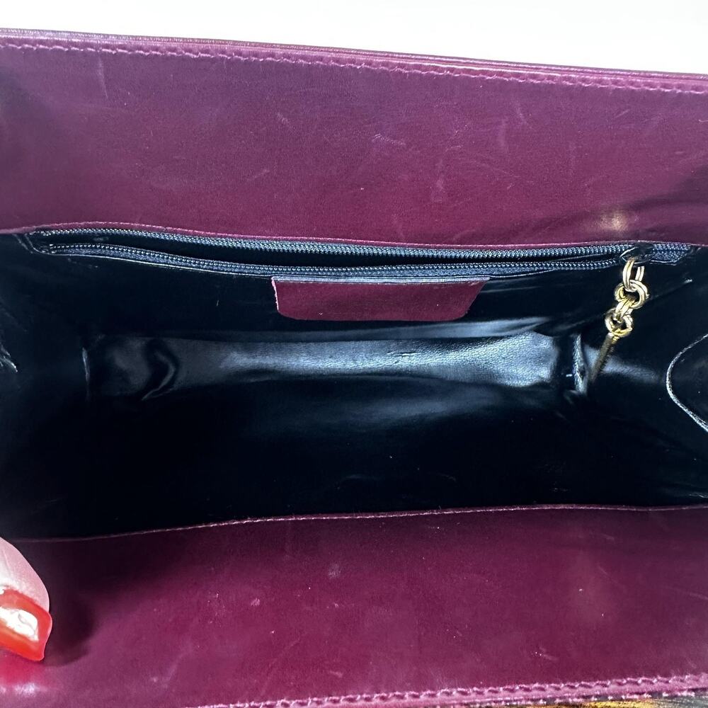 Salvatore Ferragamo Vintage Crossbody Bag Small Bordeaux Leather Italy Authentic - Picture 3 of 16